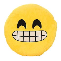 Close Up Smiley Plush Cushion with a Big Smile